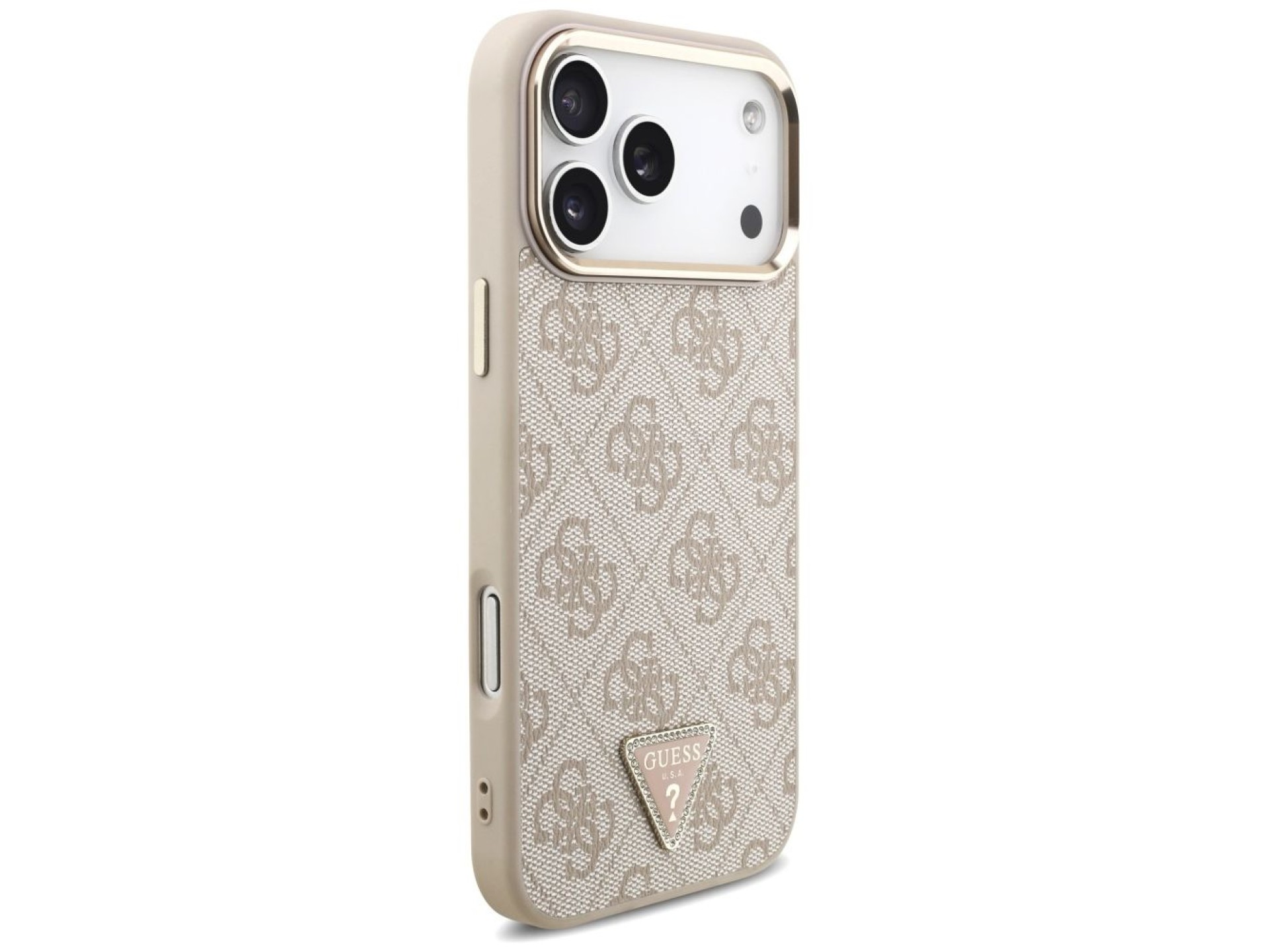Capa Guess 4G Triangle Logo MagSafe para iPhone 17 Pro Max - Ouro Rosa