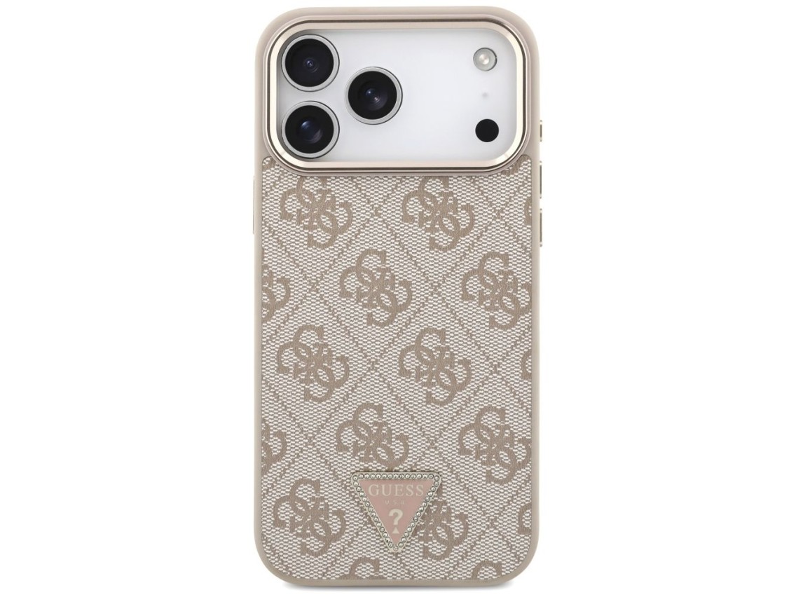 Capa Guess 4G Triangle Logo MagSafe para iPhone 17 Pro Max - Ouro Rosa
