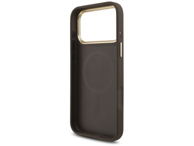Capa Guess 4G com logotipo triangular e MagSafe para iPhone 17 Pro Max - Marrom e Dourada Capa Guess 4G com logotipo triangular e MagSafe para iPhone 17 Pro Max - Marrom e Dourada