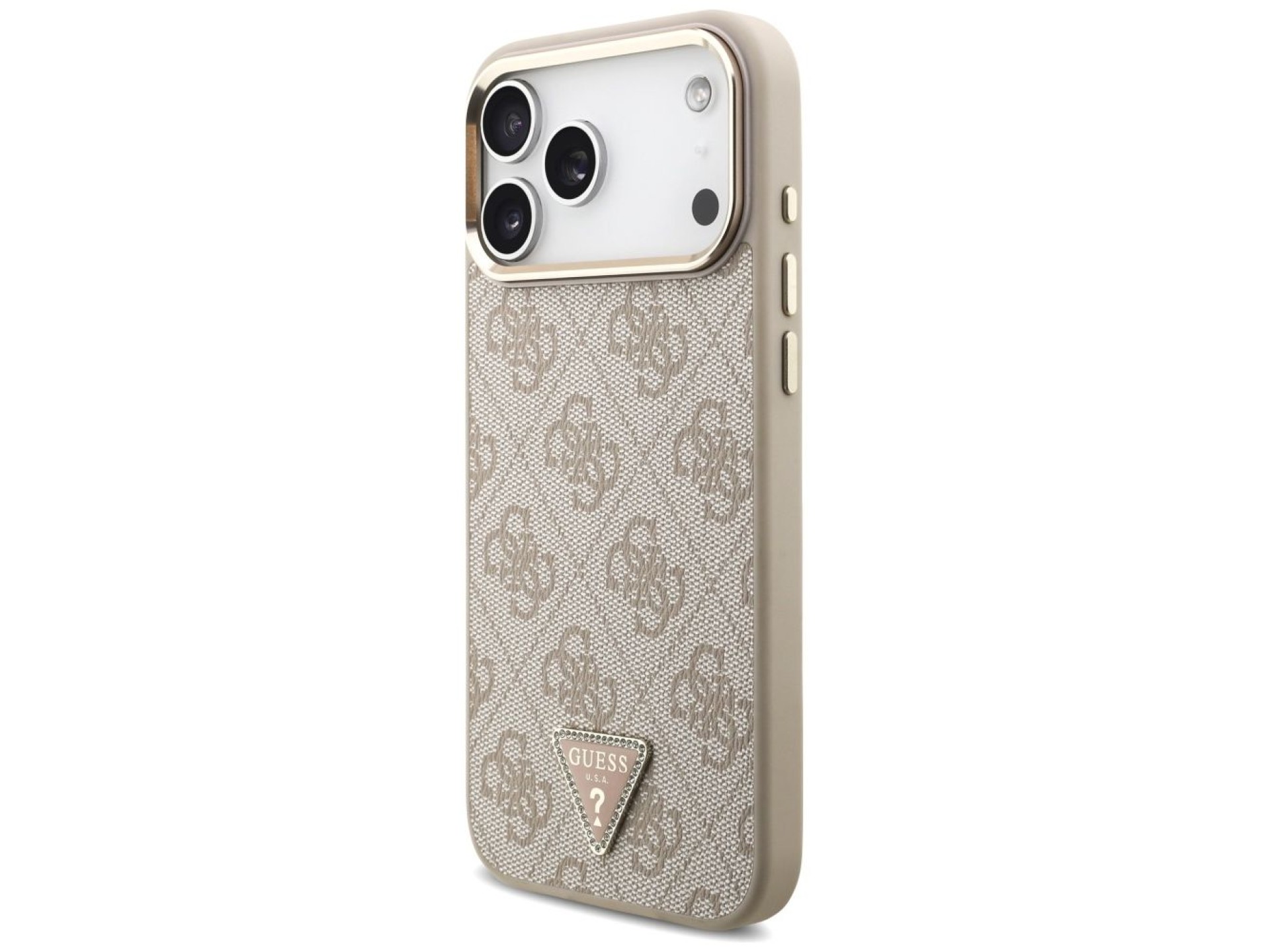 Capa Guess 4G Triangle Logo MagSafe para iPhone 17 Pro Max - Ouro Rosa