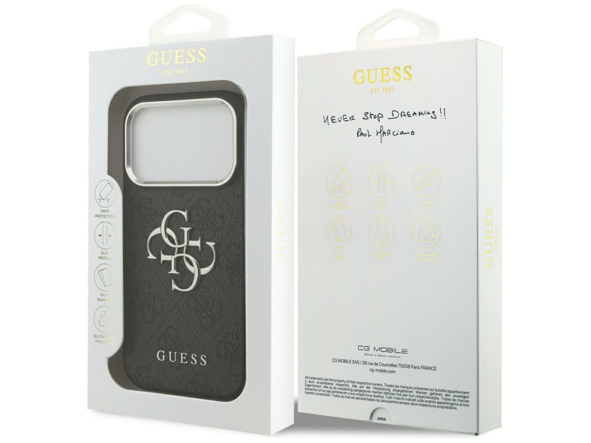 Capa Guess 4G Big 4G Classic Logo para iPhone 17 Pro Max - preta