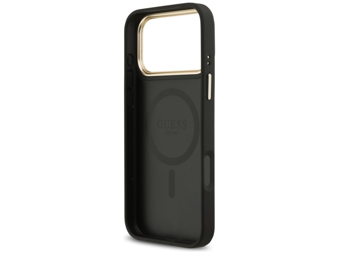 Guess 4G PU Classic Logo MagSafe case for iPhone 17 Pro Max - black