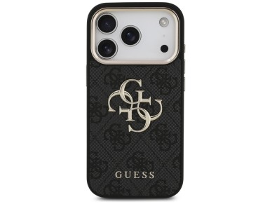 Capa Guess 4G Big 4G Classic Logo para iPhone 17 Pro - Preto e Dourado