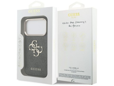 Capa Guess 4G Big 4G Classic Logo para iPhone 17 Pro - Preto e Dourado