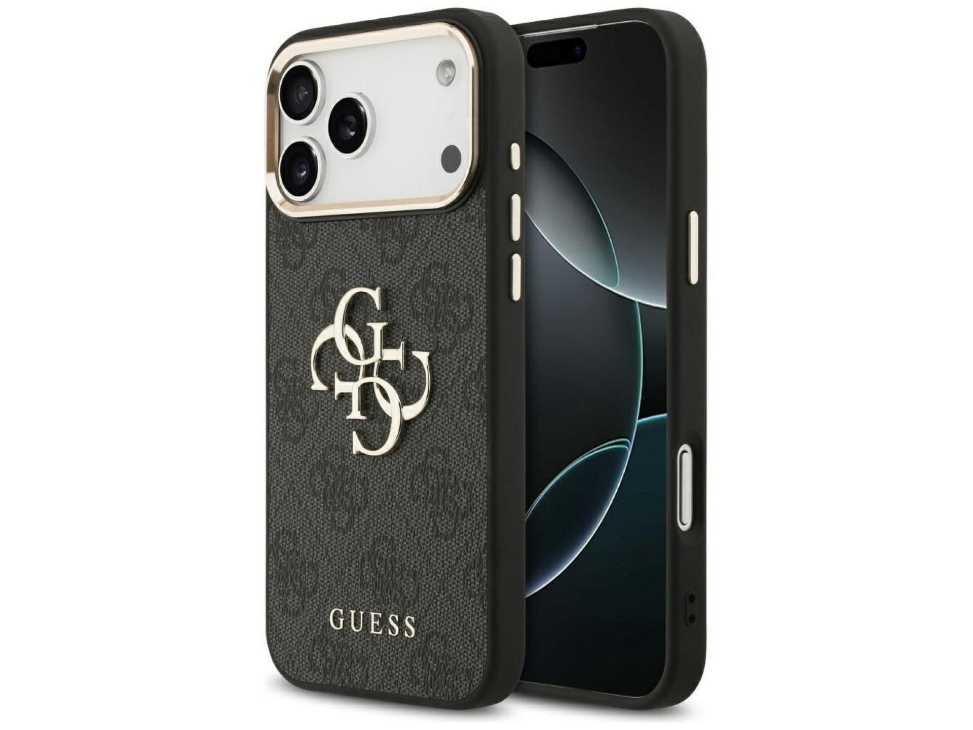 Guess 4G Big 4G Classic Logo Case for iPhone 17 Pro Max - Black and Gold