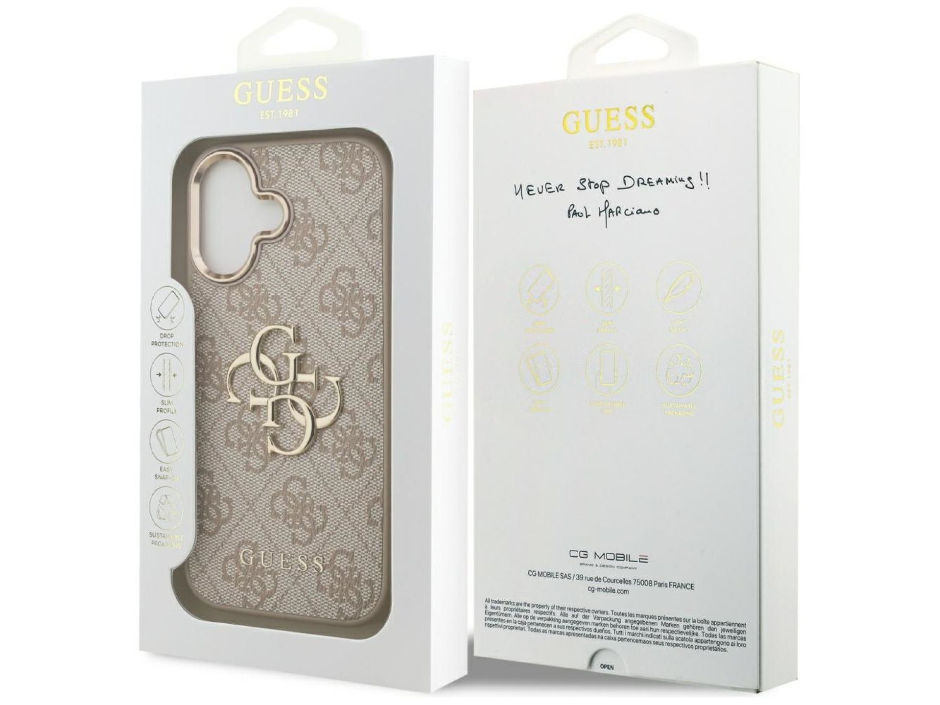 Capa Guess 4G Big 4G Classic Logo para iPhone 17 - Ouro Rosa