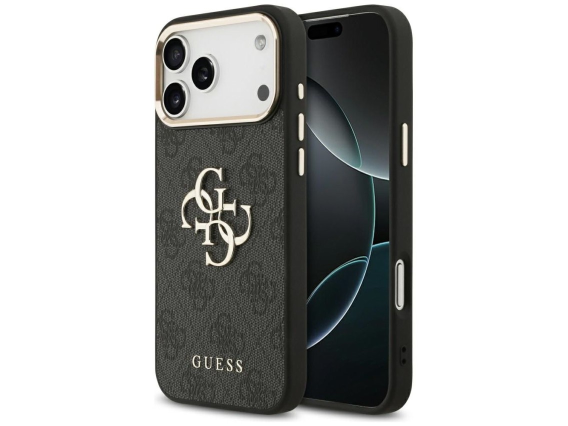 Funda Guess 4G Big 4G Classic Logo para iPhone 17 Pro Max - Negro y dorado