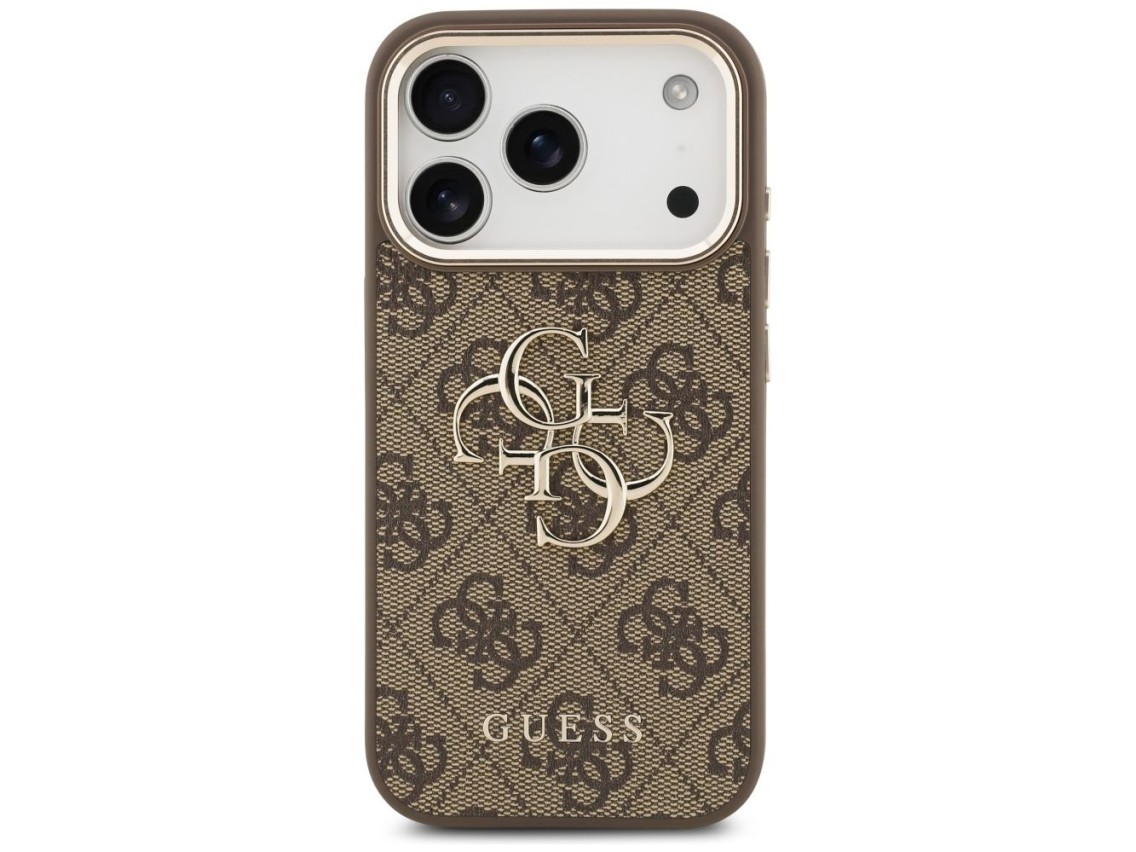 Capa Guess 4G Big 4G Classic Logo para iPhone 17 Pro - Marrom e Dourado