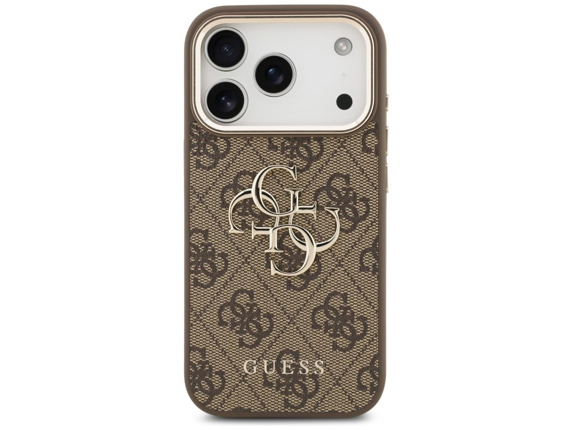 Capa Guess 4G Big 4G Classic Logo para iPhone 17 Pro Max - Marrom e Dourado