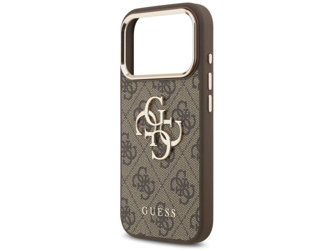 Capa Guess 4G Big 4G Classic Logo para iPhone 17 Pro Max - Marrom e Dourado