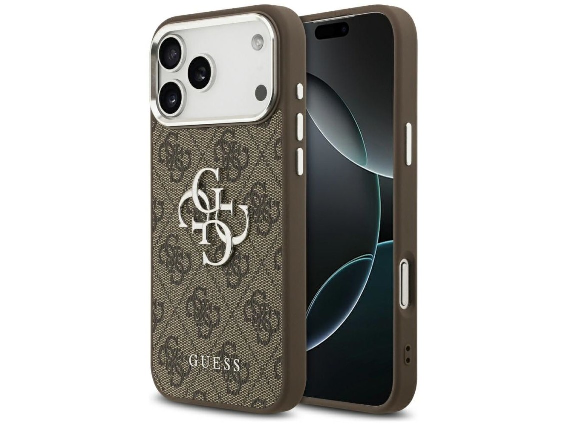 Guess 4G Big 4G Classic Logo Case for iPhone 17 Pro Max Brown - Silver