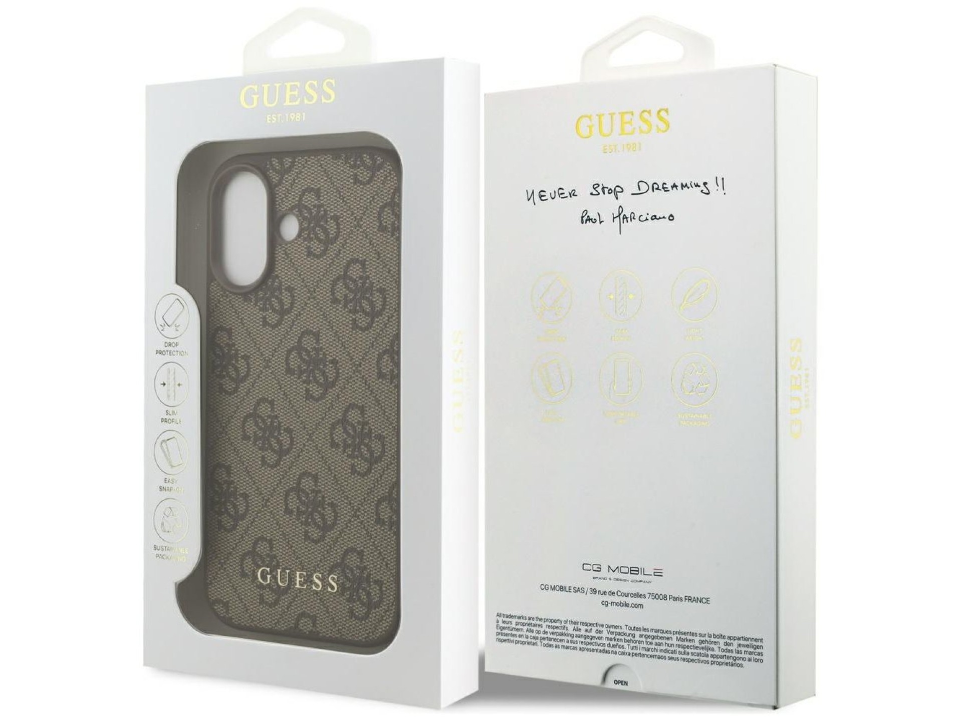 Capa Guess 4G Classic para iPhone 17 - Marrom