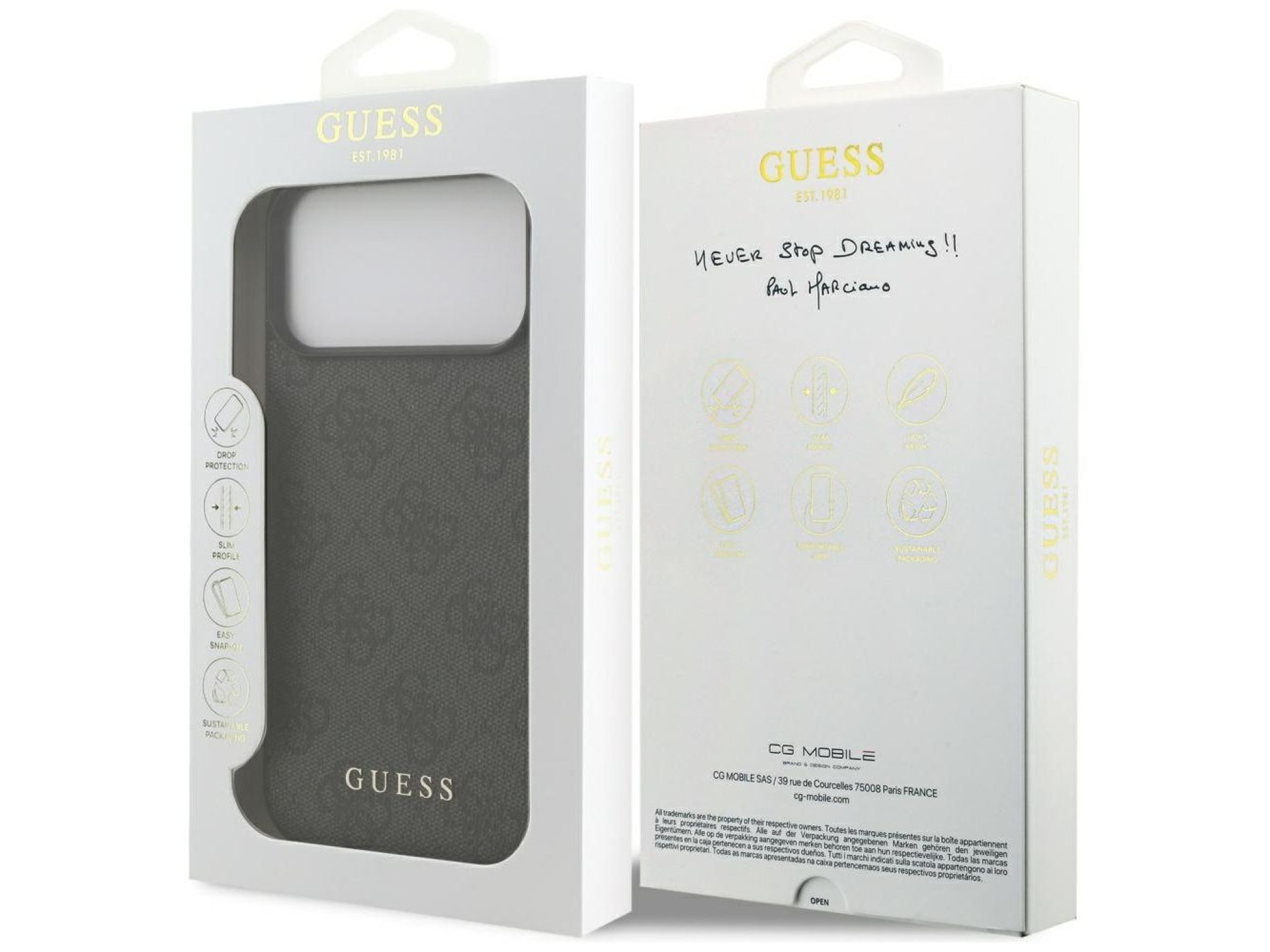 Capa Guess 4G Classic para iPhone 17 Pro Max - Preta