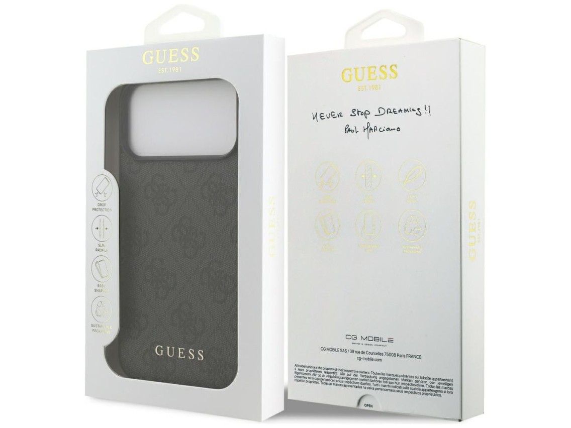 Capa Guess 4G Classic para iPhone 17 Pro Max - Preta