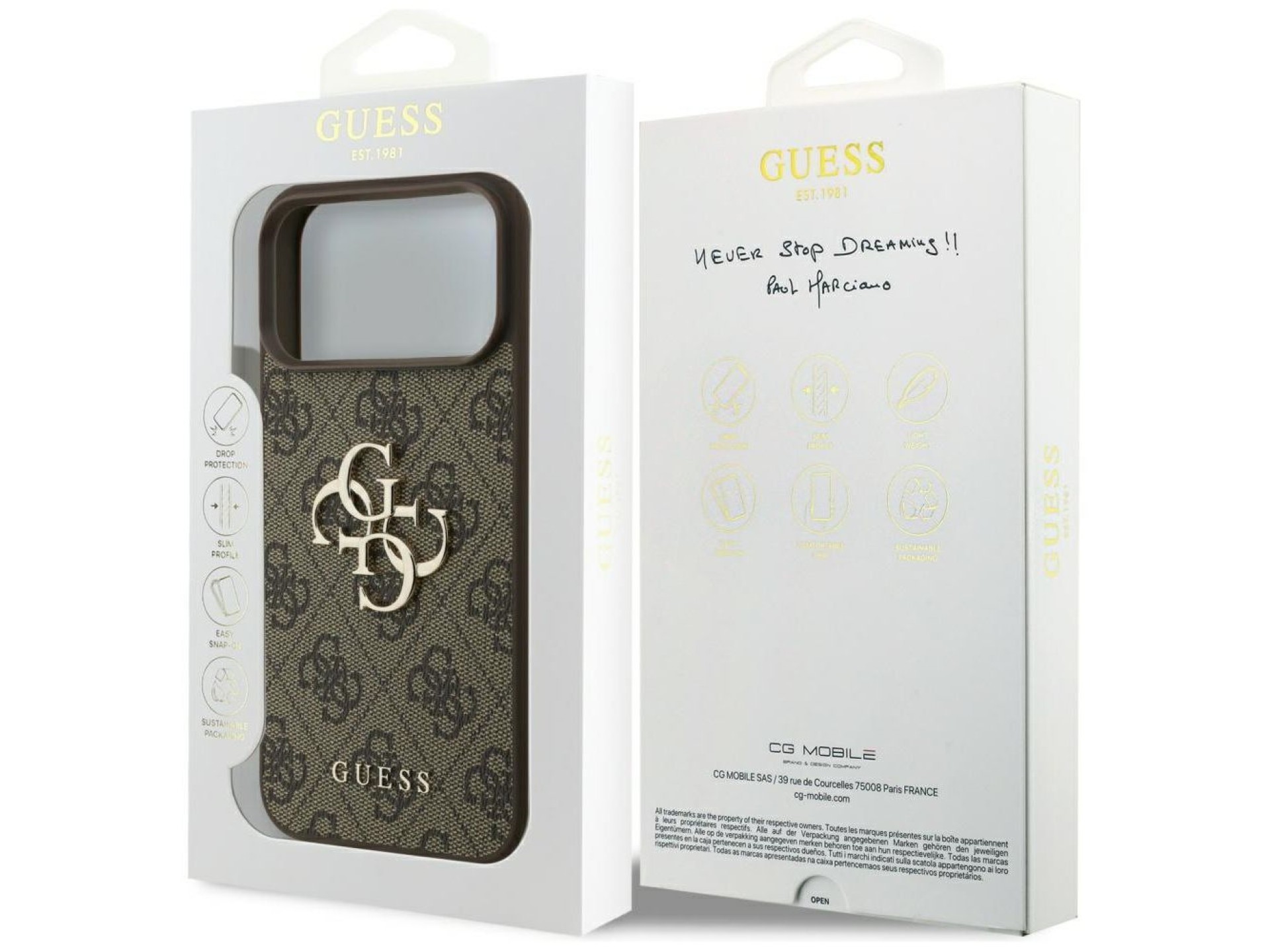 Guess 4G Big Logo Case for iPhone 17 Pro Max - Brown