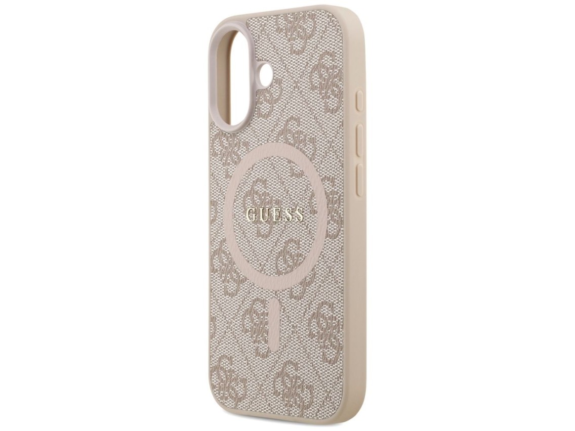 Capa Guess 4G Ring Classic Logo MagSafe para iPhone 17 - Rosa