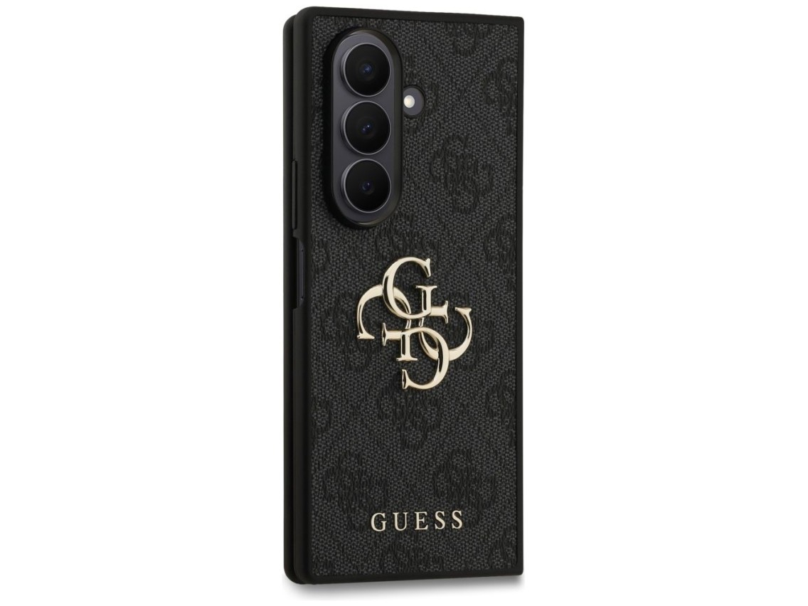Capa Guess com logo 4G grande e logo clássico para Samsung Galaxy Z Fold7 - Preta