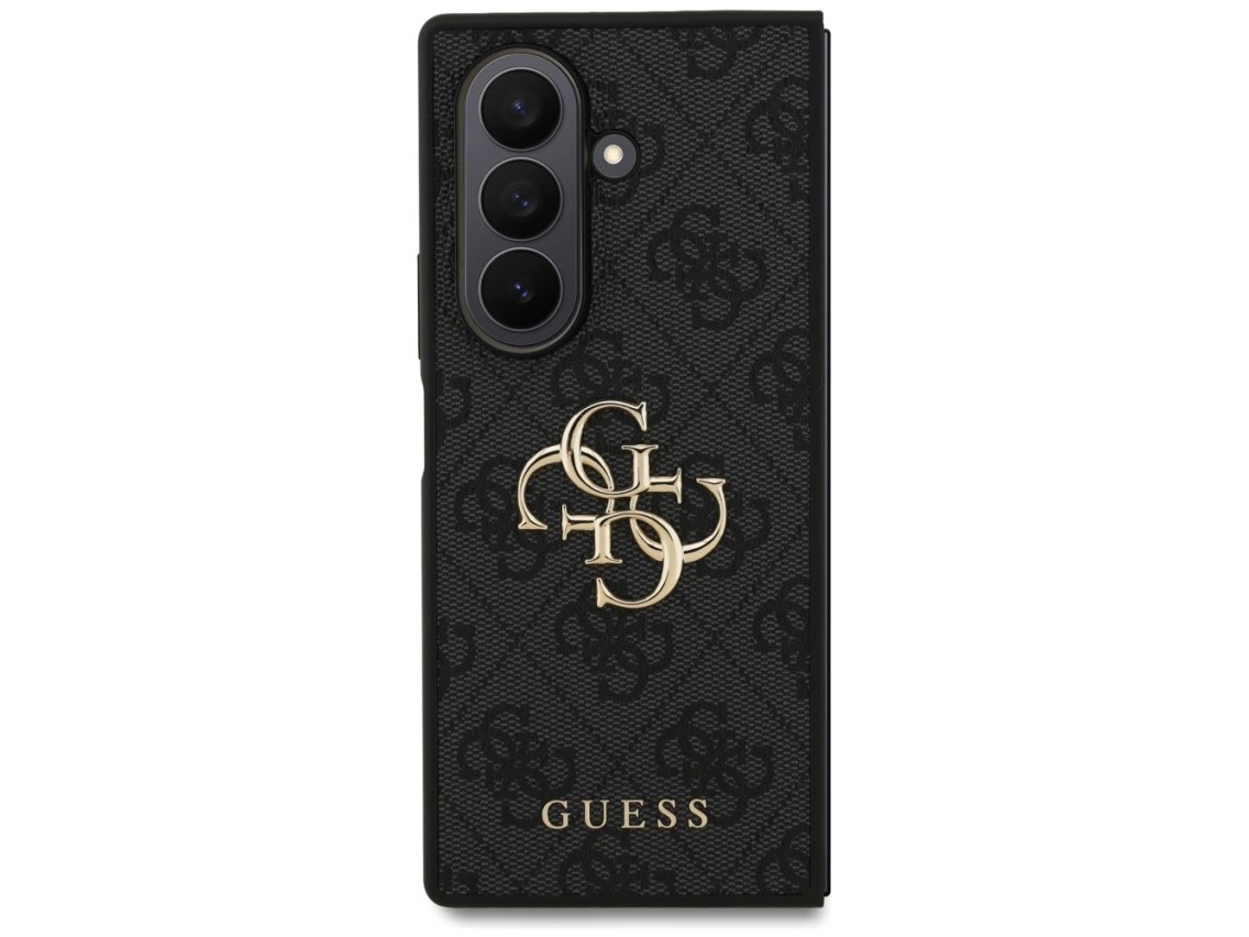 Capa Guess com logo 4G grande e logo clássico para Samsung Galaxy Z Fold7 - Preta