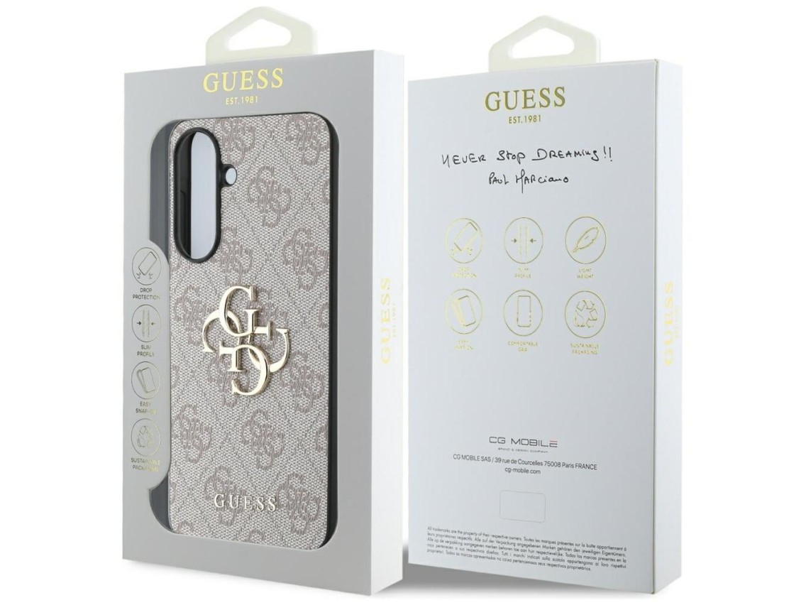 Guess Big 4G Logo Classic Logo Case for Samsung Galaxy A36 - Pink