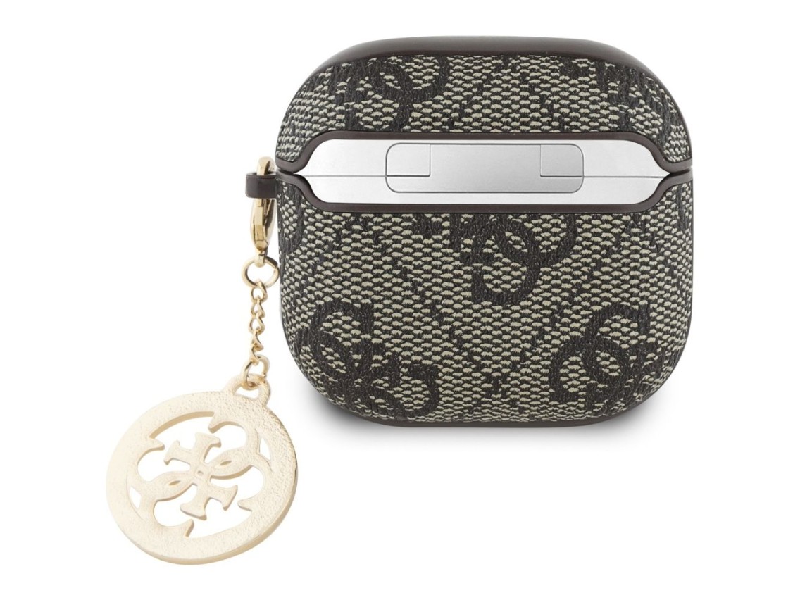 Funda Guess 4G Strass Charm para AirPods 4 - Marrón