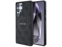 Guess Leather 4G Colored Ring Classic Logo MagSafe Case Samsung Galaxy S25 Ultra black
