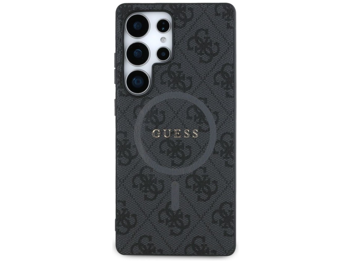 Guess Leather 4G Colored Ring Classic Logo MagSafe Case Samsung Galaxy S25 Ultra black