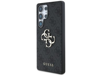Capa Guess com logo 4G grande e logo clássico para Samsung Galaxy S25 Ultra, preta. Capa Guess com logo 4G grande e logo clássico para Samsung Galaxy S25 Ultra, preta.