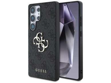 Capa Guess com logo 4G grande e logo clássico para Samsung Galaxy S25 Ultra, preta. Capa Guess com logo 4G grande e logo clássico para Samsung Galaxy S25 Ultra, preta.