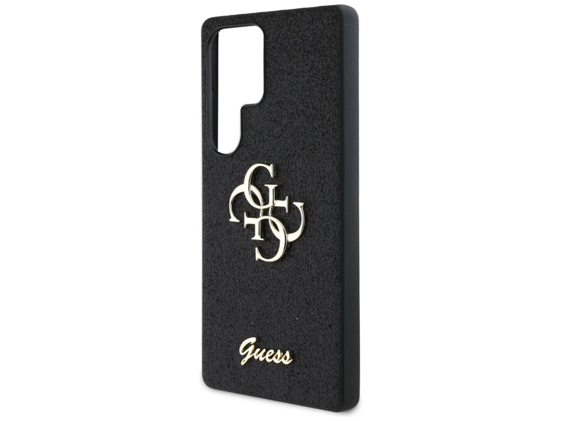Capa Guess Fixed Glitter Big 4G Metal Logo para Samsung Galaxy S25 Ultra preta