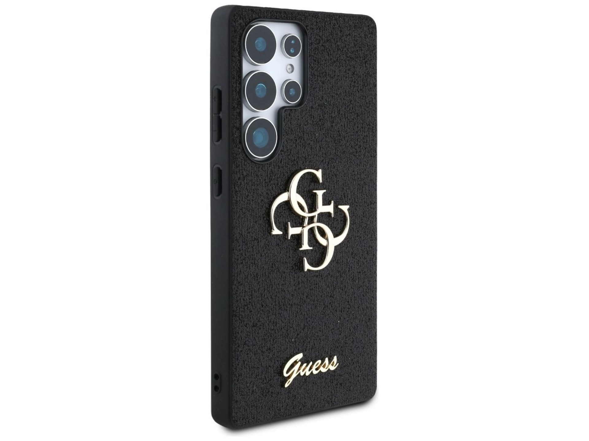 Capa Guess Fixed Glitter Big 4G Metal Logo para Samsung Galaxy S25 Ultra preta