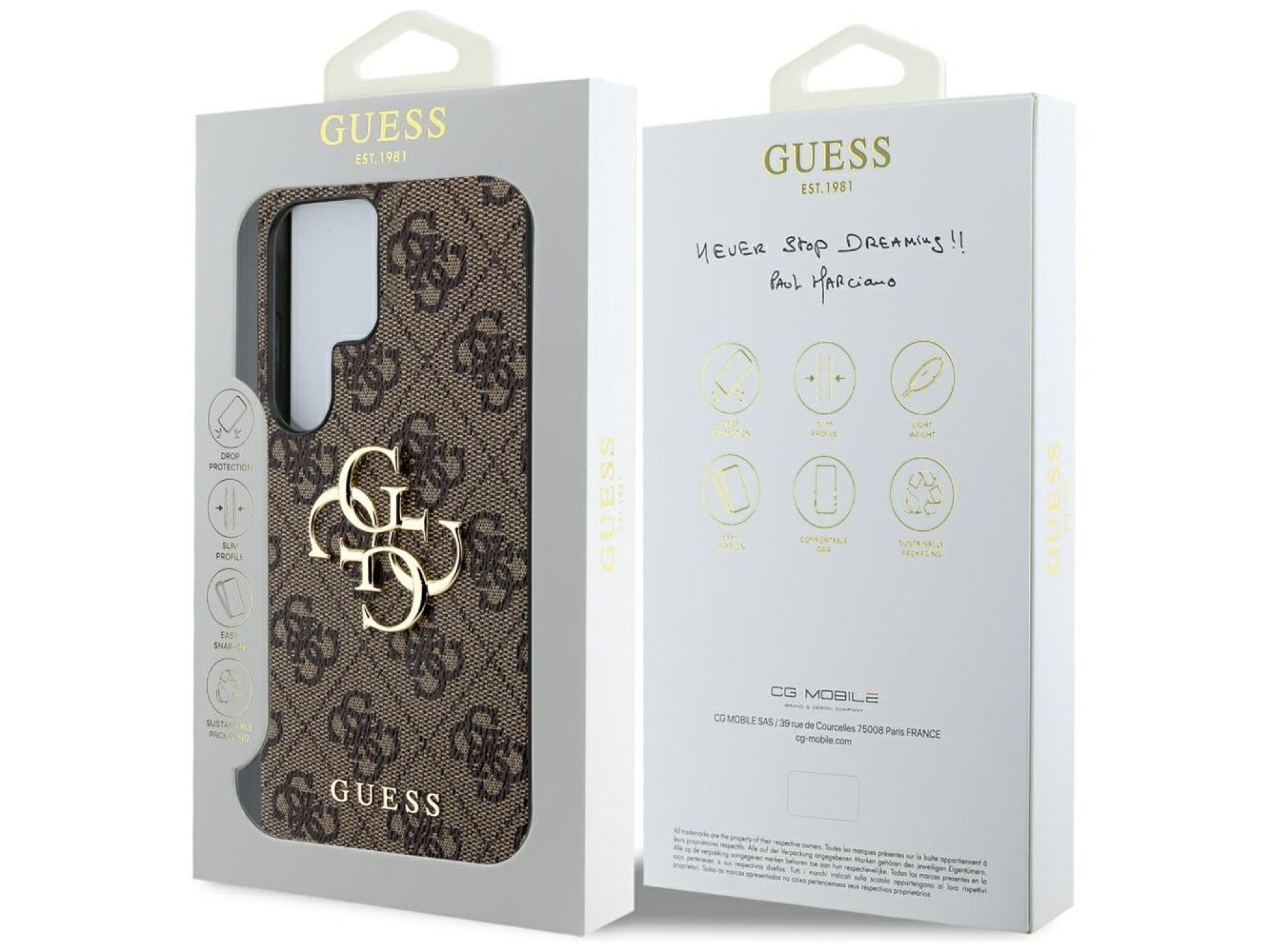 Guess Big 4G Logo Classic Logo Case for Samsung Galaxy S25 Ultra Brown