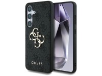 Capa Guess com logo grande 4G e logo clássico para Samsung Galaxy S25, preta. Capa Guess com logo grande 4G e logo clássico para Samsung Galaxy S25, preta.