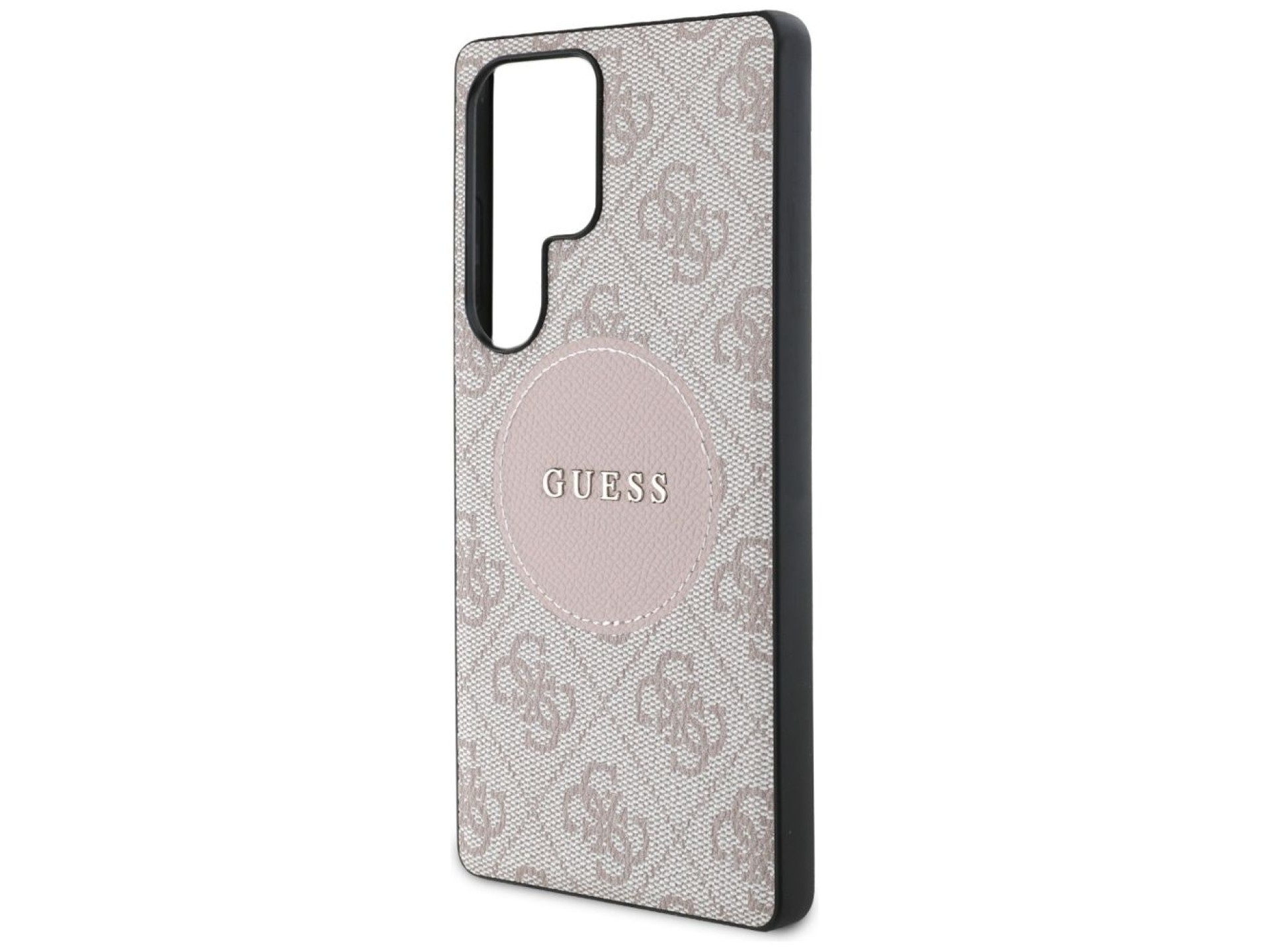 Guess 4G Round Patch Classic Logo MagSafe Case for Samsung Galaxy S25 Ultra - Pink