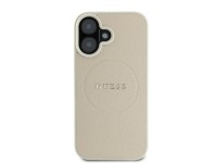 Guess Grained Ring MagSafe case for iPhone 16 - beige Guess Grained Ring MagSafe case for iPhone 16 - beige