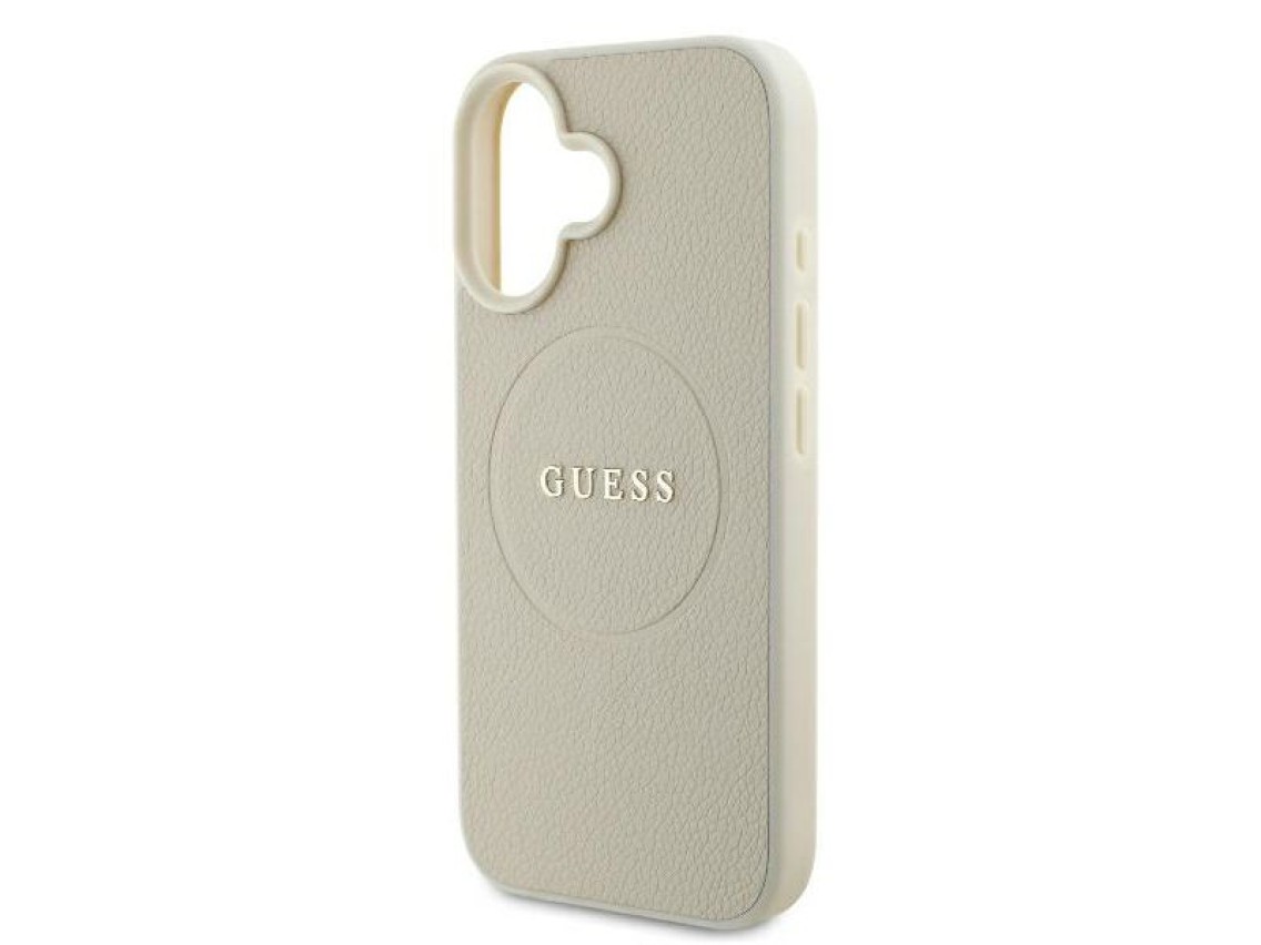 Guess Grained Ring MagSafe case for iPhone 16 - beige
