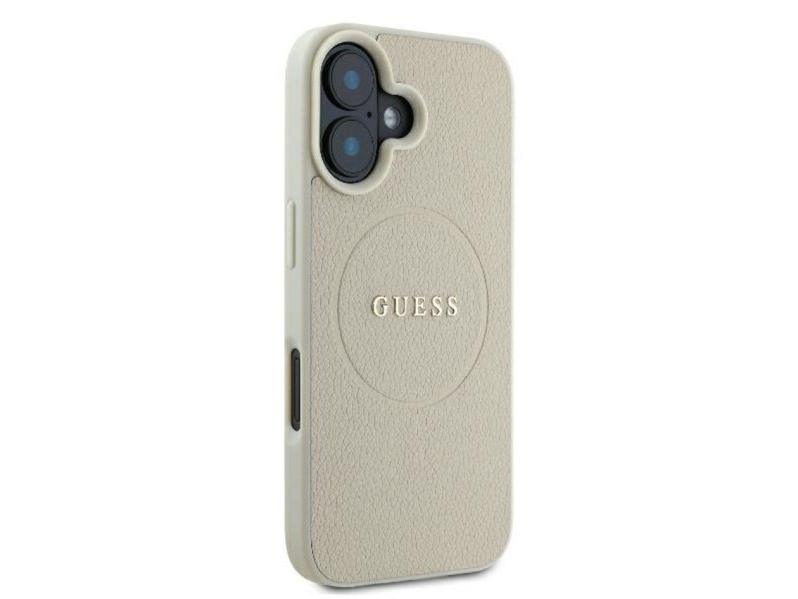 Guess Grained Ring MagSafe case for iPhone 16 - beige