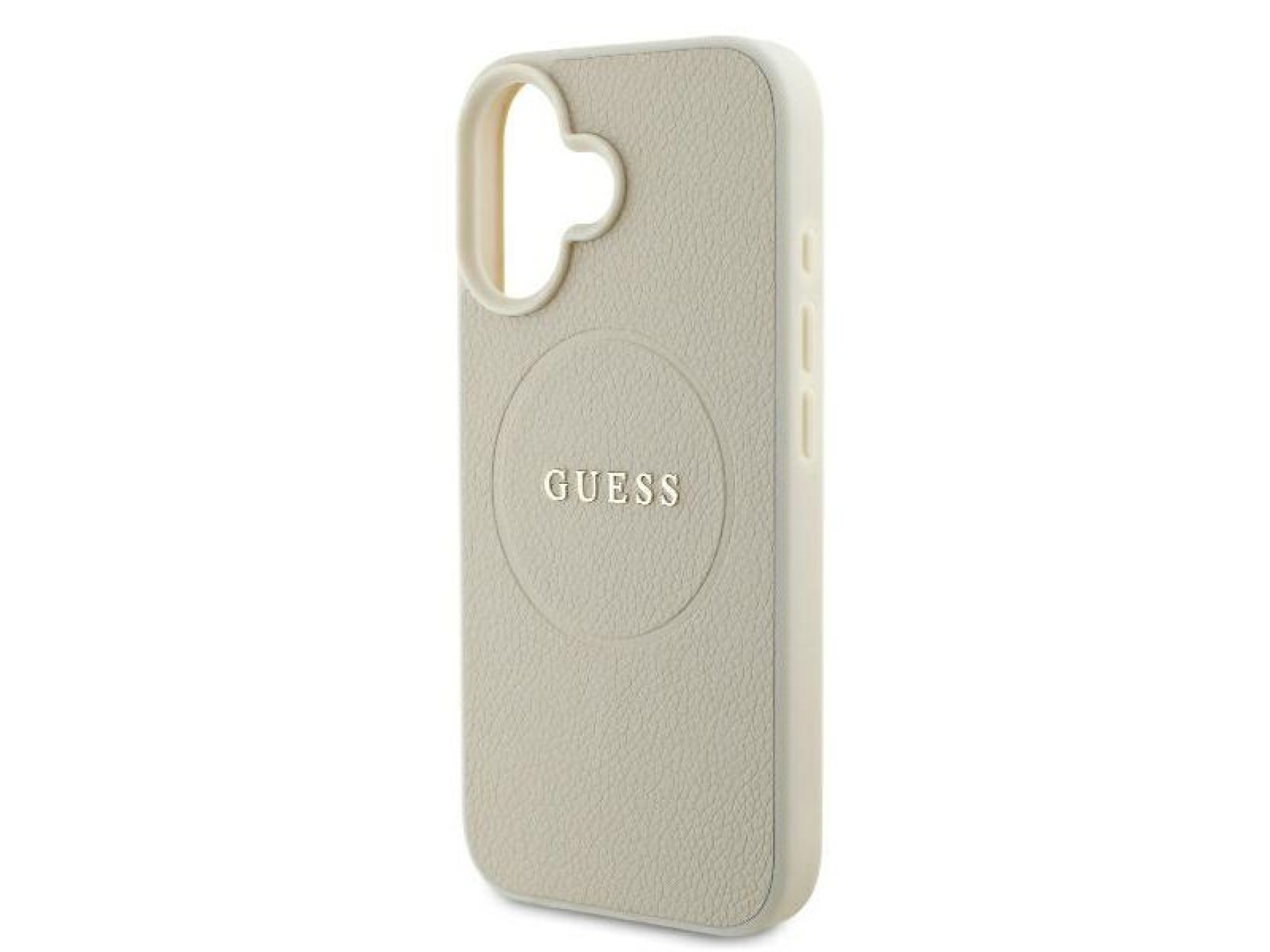 Capa Guess Granulada com Anel e MagSafe para iPhone 16 - bege