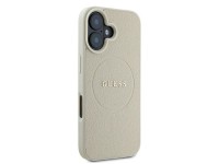 Guess Grained Ring MagSafe case for iPhone 16 - beige Guess Grained Ring MagSafe case for iPhone 16 - beige