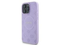 Guess Saffiano Peony Classic Logo MagSafe iPhone 16 Pro Max Case - Purple Guess Saffiano Peony Classic Logo MagSafe iPhone 16 Pro Max Case - Purple