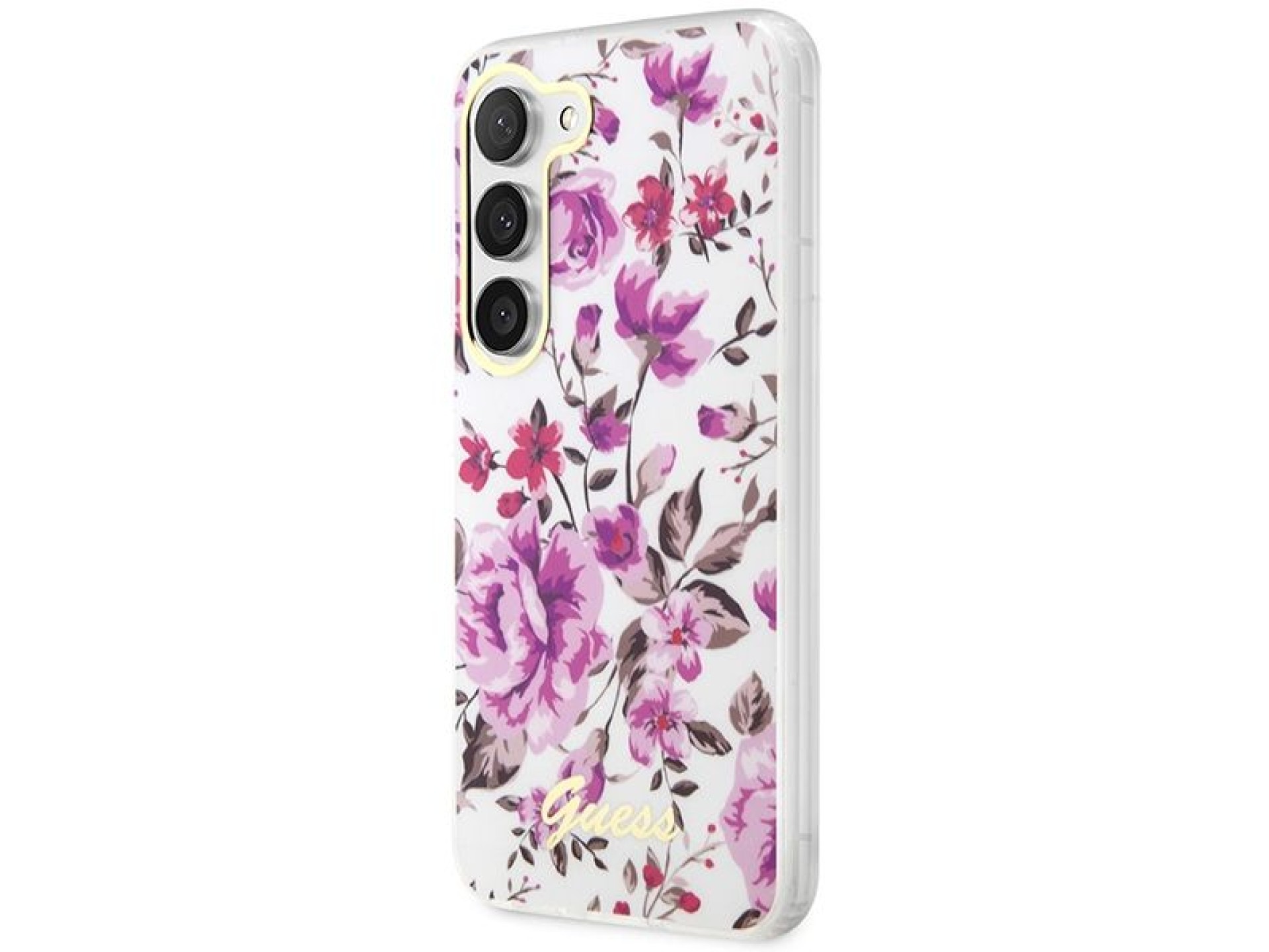 Guess GUHCS23MHCFWST S23+ S916 white/white hardcase Flower Collection