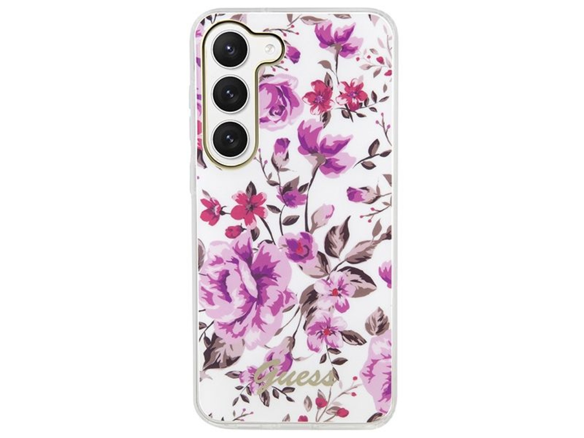 Guess GUHCS23MHCFWST S23+ S916 white/white hardcase Flower Collection