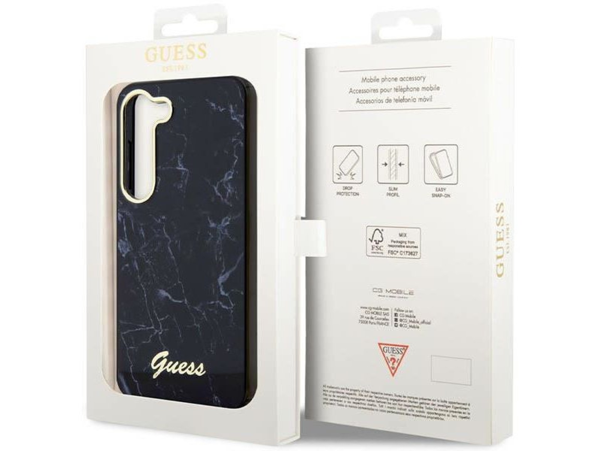 Guess GUHCS23SPCUMAK S23 S911 black/black hardcase Marble