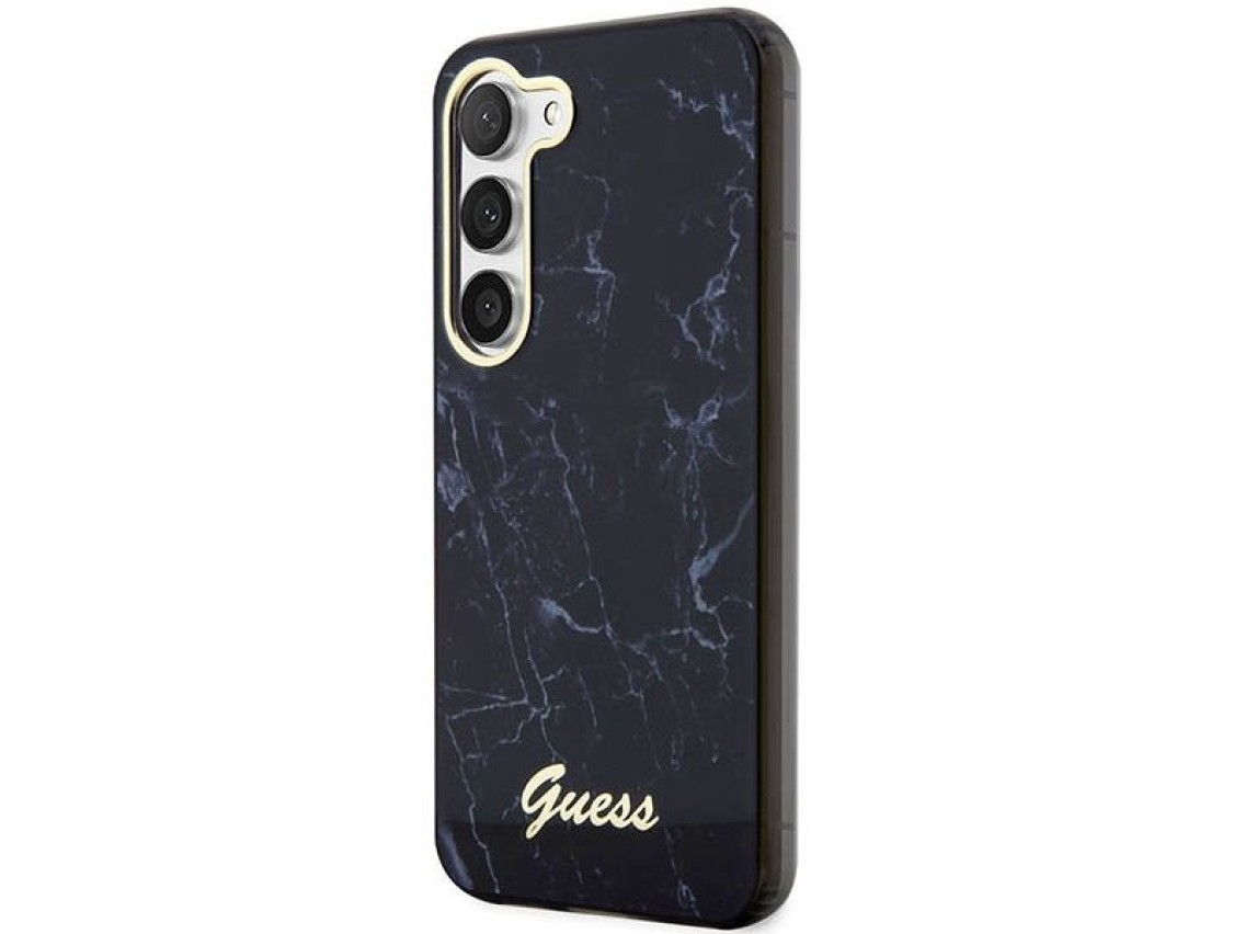 Guess GUHCS23MPCUMAK S23 +S916 capa rígida preta/preta Marble