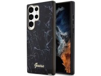 Estuche r�gido Guess GUHCS23LPCUMAK S23 Ultra S918 negro/negro con dise�o de m�rmol.