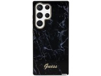 Estuche r�gido Guess GUHCS23LPCUMAK S23 Ultra S918 negro/negro con dise�o de m�rmol.
