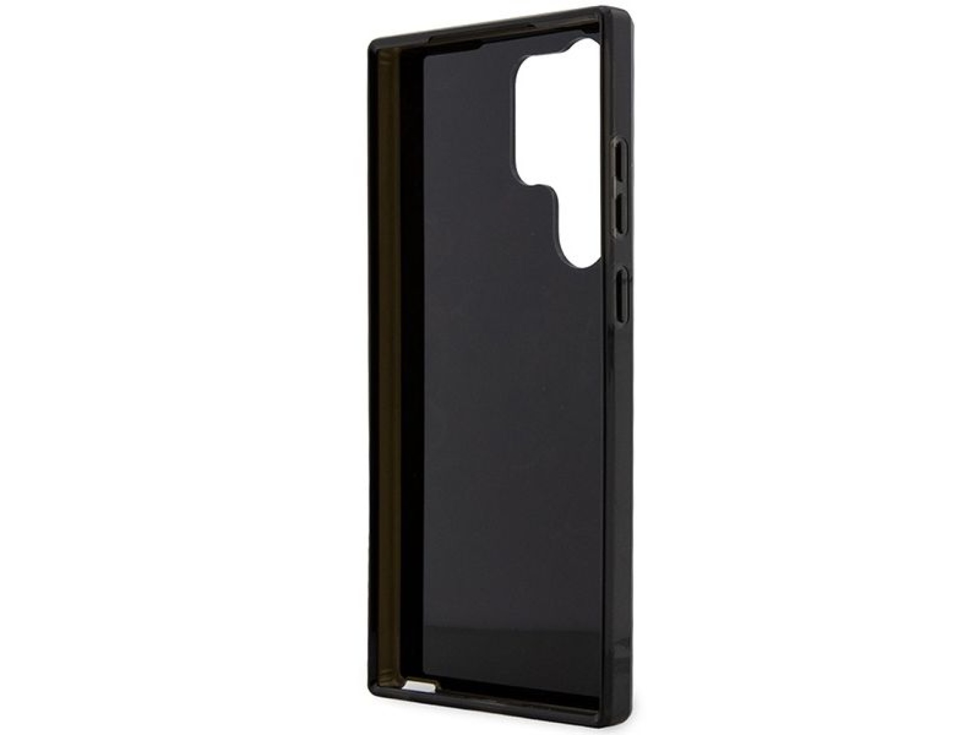 Estuche rígido Guess GUHCS23LPCUMAK S23 Ultra S918 negro/negro con diseño de mármol.