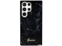 Estuche r�gido Guess GUHCS23LPCUMAK S23 Ultra S918 negro/negro con dise�o de m�rmol.