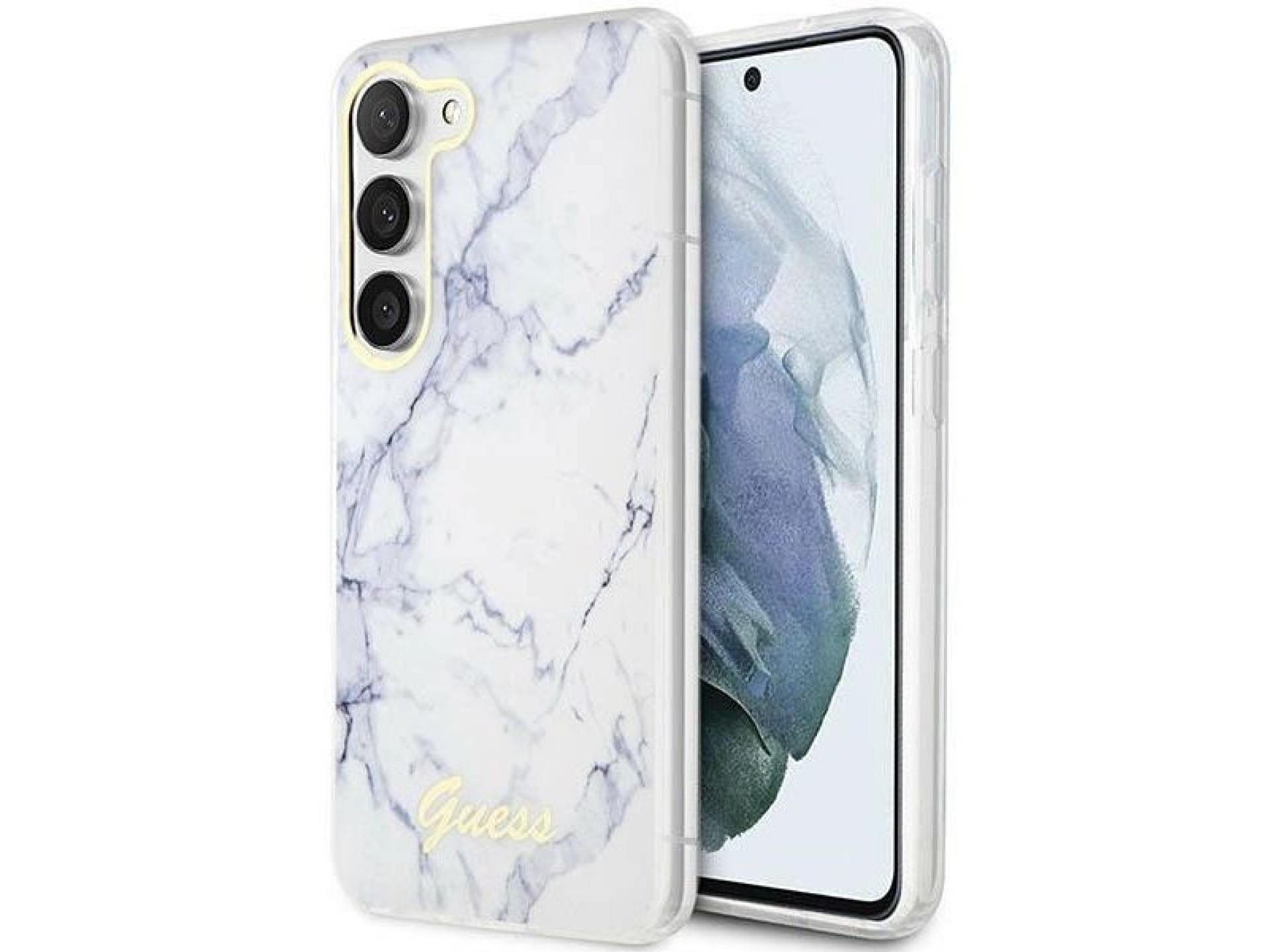 Guess GUHCS23SPCUMAH S23 S911 blanco/blanco estuche rígido mármol
