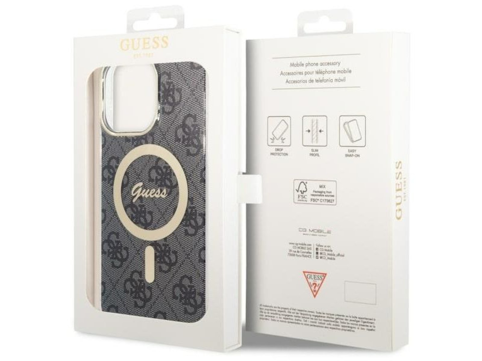 Capa Guess 4G MagSafe para iPhone 14 Pro Max - preta