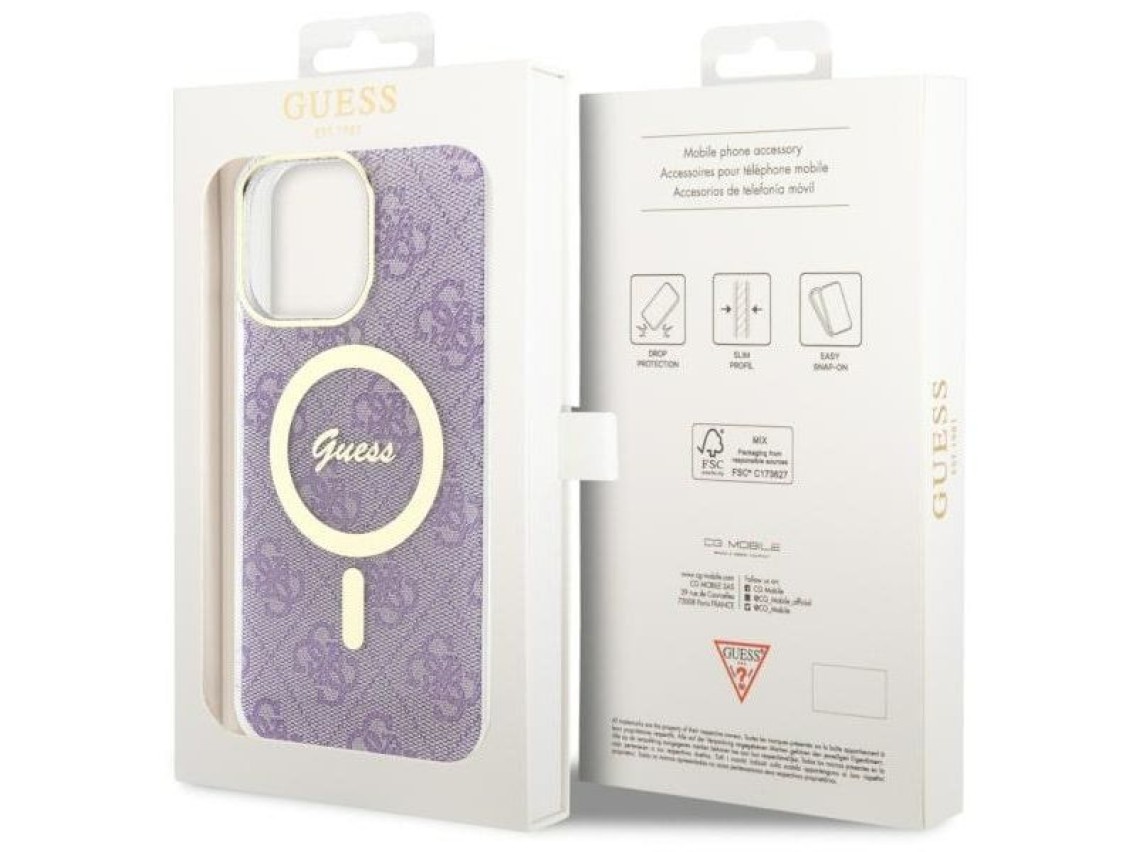 Guess GUHMP14XH4STU iPhone 14 Pro Max 6.7" purple/purple hardcase 4G MagSafe